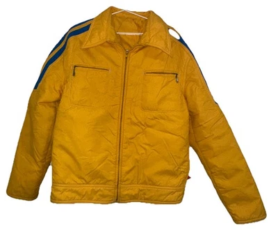Vintage Mountain Goat White Stag Ski Jacket Men’s Size Medium Yellow Blue Stripe - Image 1 of 4