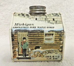 1984 Absolut reiner Ahornsirup Michigan Dose leer Blockhaus - Bild 1 von 6
