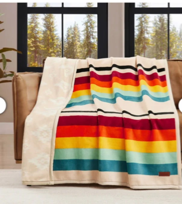 Pendleton Mountain Foraker 50"x70" Multicolor Stripe Comfort Throw Blanket