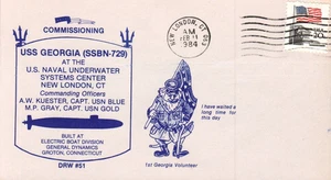 USS GEORGIA SSBN-729 11 FEB 1984 NUEVO LONDRES CT CACHÉ DE PUESTA EN MARCHA - Imagen 1 de 1