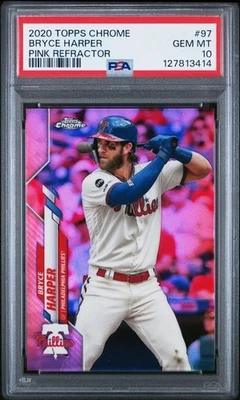 BRYCE HARPER 2020 Topps Chrome PINK REFRACTOR #97 PSA 10 GEM MT C: 3414 - Image 1 of 2
