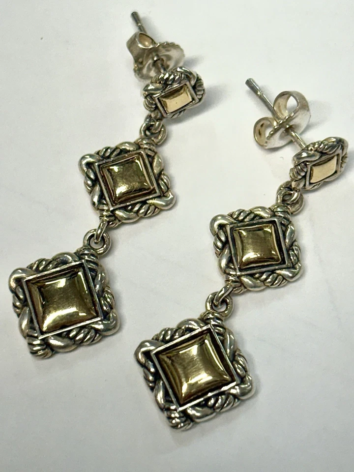 Jai John Hardy Sterling and 14k Gold Dangle Drop Earrings Foto 1 de 1