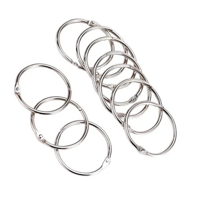 12 piezas anillos aglutinantes de hojas sueltas de metal resistente cortina a presión dividida Foto 1 de 4