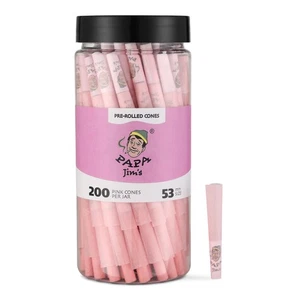 Pre-Rolled Cones | Pink Paper Shorty's | 200 Cones Jar | 53mm Mini's | Finest... - Picture 1 of 4