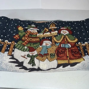 Christmas Table Runner Snowman Family Blue/Red/White Holiday Winter 70”  X 12.5” - Picture 1 of 5