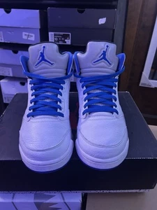 Nike Air Jordan 5 Retro Stealth 2021 Größe 10,5 DD0587-140 OG V Weiß Blau - Bild 1 von 11