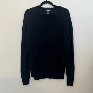 Express men’s 100% merino wool sweater conscious edit size large black - Picture 1 of 9