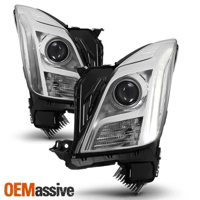 Fit 2013-2017 Cadillac XTS [HID Model] Chrome Headlights w/o-AFS Pair Left+Right - Изображение 1 из 4