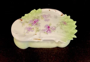 Vintage Porzellan Schmuck Deckeldose handbemalt floral 3,25x2x1 Zoll - Bild 1 von 5