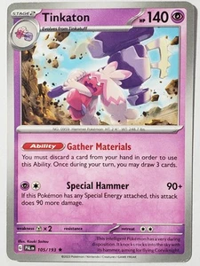EXCLUSIVA Tinkaton 105/193 - Tarjeta Pokémon No Holo Paldea Evolved Kouki Saitou - Imagen 1 de 3