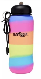 🌸 Smiggle Girls Vivid Silicone Fold Up Water Bottle Drinks Rainbow Mix Silicon - Picture 1 of 1