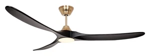 Dc Ceiling Fan Soft with Remote Control Genuine LED Ø 180cm Brass Black - Picture 1 of 5