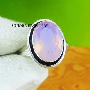 Rose Quartz Gemstone 925 sterling silver handmade Gift Ring US size 5 to 13 - Picture 1 of 4