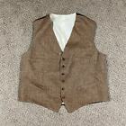 Polo Ralph Lauren Suit Vest Brown Wedding Sz 46 Flax Linen Formal