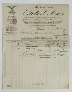 83259 94/crt - Fattura Telerie Frette & C. Monza - Agrigento 1927 - Picture 1 of 3