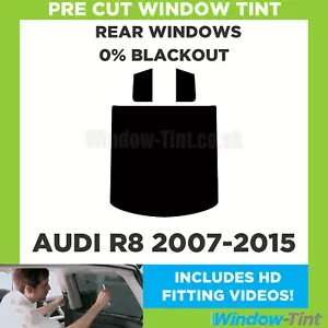 For Audi R8 2007-2015 Pre Cut Window Tint Rear 0% Blackout Film - Picture 1 of 10