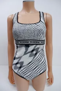 Traje de baño de una pieza para mujer Missoni talla 46 Reino Unido 14 tejido con logotipo estampado negro blanco - Imagen 1 de 8