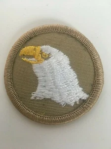 Boy Scout Patrol Patch Eagle Head Round Vintage Tan Background BSA - Picture 1 of 4