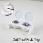 Twin Cup Nail Art Pigment Holder For Nail Brush Washing Container Manicure Tool