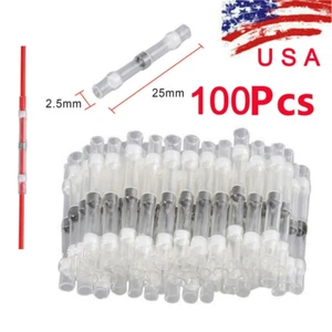 100 STCK. Wasserdicht Lötdichtung Wärmeschrumpf Draht Stoßklemme Verbinder Kit Set - Bild 1 von 12