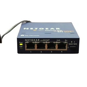 Netgear EN104TP 4-Port 10 Mbps Ethernet Hub with Uplink Button & Power Supply - Photo 1/6