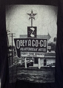 Camiseta negra para hombre OBEY A Go-Go Punky Tonk Heartbreak Hotel talla S - Imagen 1 de 5