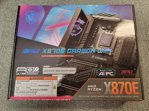 MSI MPG X870E Carbon Wifi AMD Ryzen AM5 motherboard PCIe5/DDR5 - Picture 1 of 4