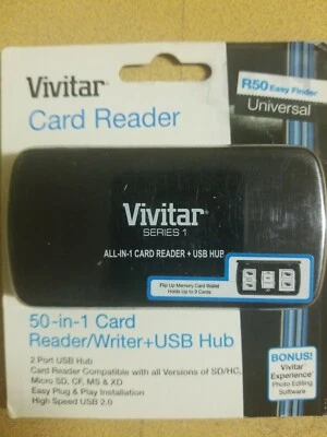Vivitar 50 in 1 Card Reader/Writer + USB Hub Brand New Sealed Free Shipping  - Image 1 of 2