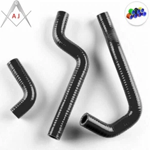 For KTM 65SX 65 SX 2002-2008 Silicone Radiator Coolant 3-ply Hoses Kit Black - Bild 1 von 3
