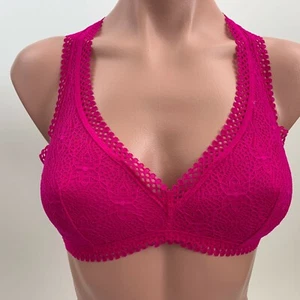 Victoria's Secret Lace Wireless Racerback Bralette Bra - Magenta - Size S - NWT - Picture 1 of 10