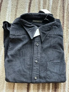 Dockside Long Sleeve Corduroy Shirt (M) - Black - Picture 1 of 4