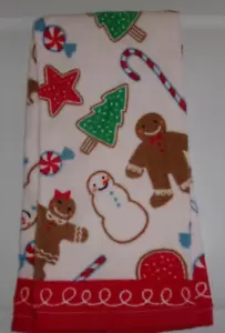 FULL Multi-color CHRISTMAS COOKIES TREE,SNOWMAN MORE Print Cotton Kitchen Towel - Picture 1 of 1