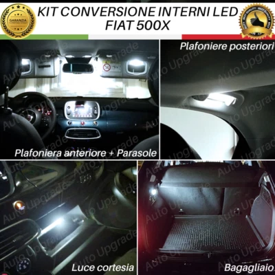 KIT FULL LED INTERNI PER FIAT 500X KIT COMPLETO CANBUS 6000K ULTRALUMINOSI - Immagine 1 di 4