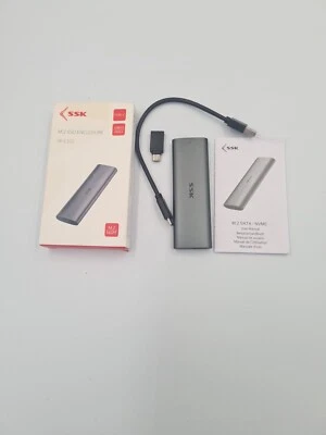 SSK Aluminum USB 3.2 M.2 SATA SSD Enclosure HE-C322 Type-C NVMe - Image 1 of 4