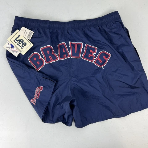 NWT Vintage Atlanta Braves Lee Sports Nylon Shorts Size XL Deadstock Cover