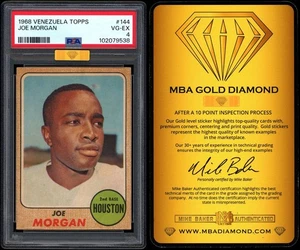 1968 Venezuela Topps #144 Joe Morgan PSA 4 MBA 4.5 GOLD DIAMOND CENTERED - Picture 1 of 4
