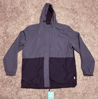 Chaqueta Magellan Exterior Gris Negro Capucha Cremallera Forrada de Vellón XL Cortavientos Deslizante Foto 1 de 4