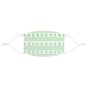 Navidad Feo Suéter Copo de Nieve Papel de Envolver Verde Blanco Navidad Tela Blanca - Imagen 1 de 6