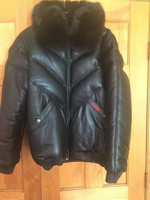 OG Double F.A.T. Ganso *Como Nuevo* 2XL (se ajusta como un grande) Cuero Run Dmc 80s Puffer Foto 1 de 4