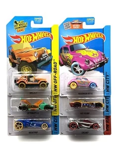 2015 Hot Wheels Treasure Hunt Volkswagen Beetle/Jeep CJ-7/Chicane Lot of 6 - Picture 1 of 11