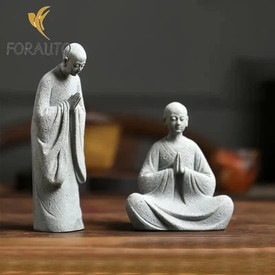 1Pc Exquisitely Wishing Monk Buddhist Fish Tank Landscaping Zen Ornaments - Image 1 of 4