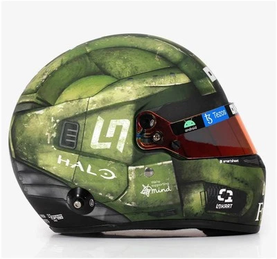 Adesivo adesivo capacete Lando Norris Singapore 2022 Master Chief Halo McLaren F1 - Imagem 1 de 2