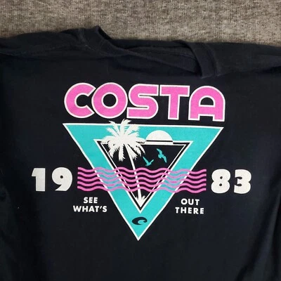 Camisa pulóver Costa para mujer mediana negra 100 % algodón cuello redondo manga larga Foto 1 de 4