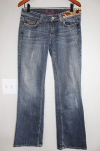 MISS ME JP4229 BOOT CUT JEANS Gr. 28 LANG Fell Rindsleder Print Taschen ~ 32x34 - Bild 1 von 4