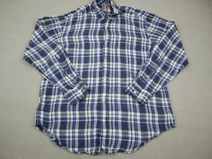 J. McLaughlin Shirt Men Medium Blue Regular Fit Button Up Long Sleeve Linen M - Picture 1 of 8