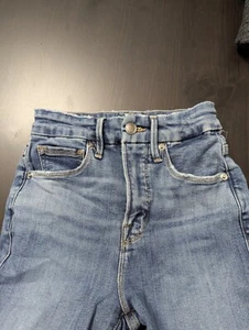 GOOD AMERICAN Skinny High Rise Jeans 24" GOOD WAIST CROP 00 BLUE855 NWTs - Picture 1 of 5