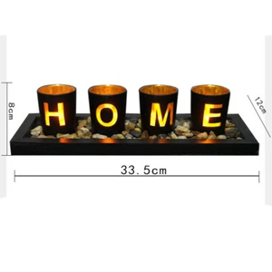 Glass Letter Decorations Crystal Candle Stand Wedding Candle Holder - Picture 1 of 11