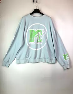 MTV ASOS Graphic Sweatshirt Womens 12 Oversized Light Music Television Logo - Picture 1 of 13