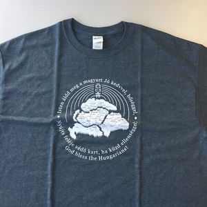 Men's T-shirt Historical Hungary God Bless the Hungarians S-2X Hungary HTR Navy - Picture 1 of 3