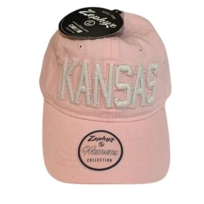NCAA NU Kansas University Jayhawks Rosa Mujer Sombrero Ajustable Nuevo Zephyr Foto 1 de 4